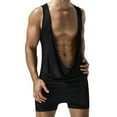 thumbnail image 6 of hotojiny Mens One Piece Pajamas Jumpsuit Soft Comfy Adult Pj Underwear Stretchy Athletic Supporters Singlet Romper Loungewear, 6 of 6