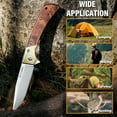 thumbnail image 7 of FLISSA Folding Outdoor Utility Knife with Copper & Wood Handle, Liner Lock, Belt Clip, Cleaning Cloth – for Camping, Hiking, Everyday Use, 7 of 7