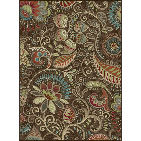 Tayse Area Rugs: Capri Rug: CPR1010 Brown: 2' x 3' Rectangle