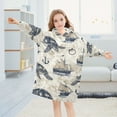 thumbnail image 5 of joogoo Wearable Blanket Hoodie for Retro Sea Turtle Sailboat Oversized Sherpa Hooded 3-14 YR M, 5 of 7