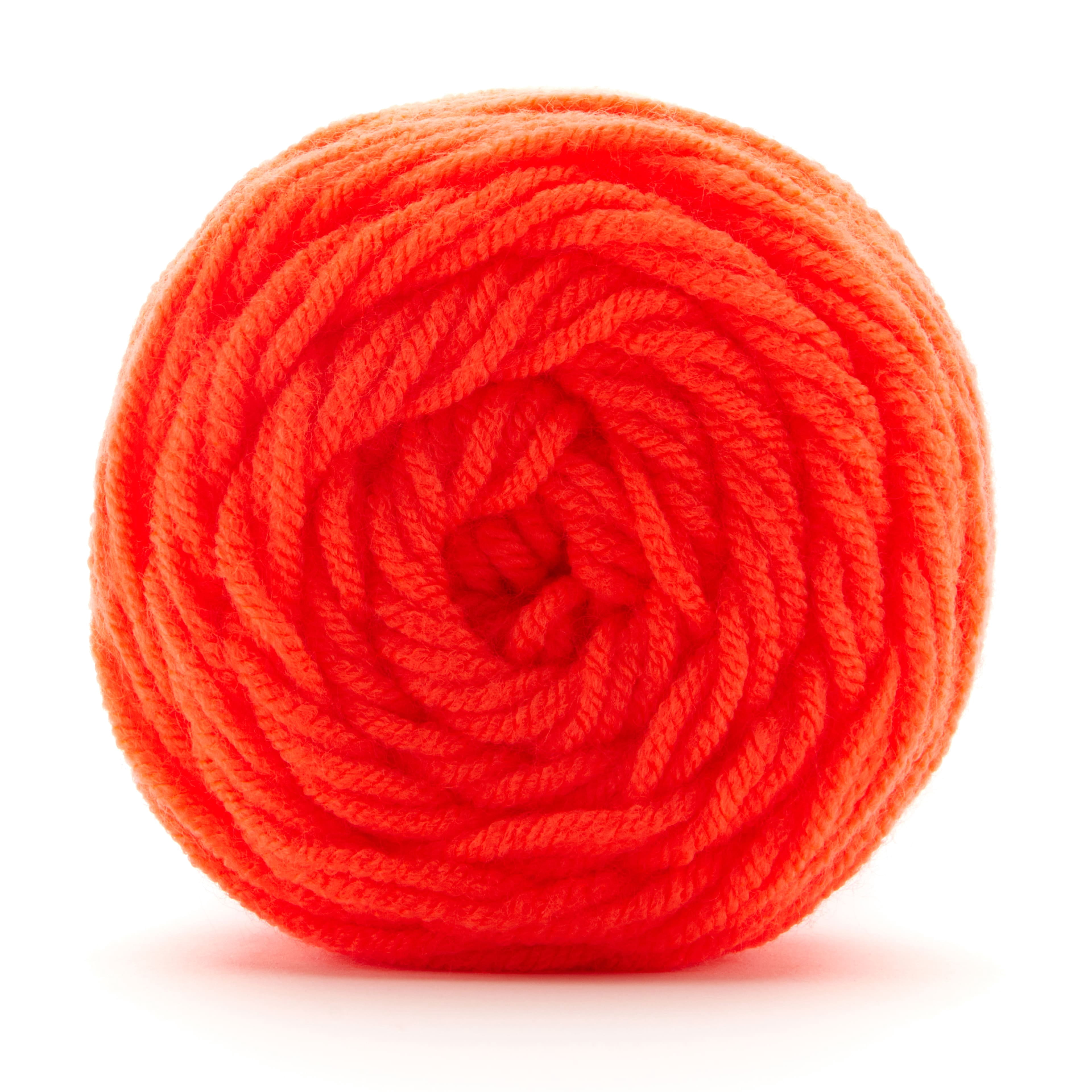Loops & Threads Soft Classic Neon Yarn - Neon Yarn for Knitting, Crochet, Weaving, Arts & Crafts - Neon Orange, Bulk 12 Pack