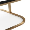 thumbnail image 4 of Fabric Upholstered Dining Chair with Round Cantilever Base, Black and Gold- Saltoro Sherpi, 4 of 5