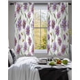 thumbnail image 3 of Purple Spring Floral Sheer Curtains 45 Inch Length 2 Panels Set for Living Room/Bedroom, Summer Botanical Bee Floral Daisy Kitchen Curtains Grommet Semi-Sheer Curtains Window Treatments 42"x45"x2, 3 of 7