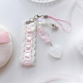 thumbnail image 2 of Fashion Pink Phone Charms Pendant Kawaii Cute Bowknot Bead Sweet Girl Keychain Y2K Peach Handmade Bag Pendant, 2 of 10