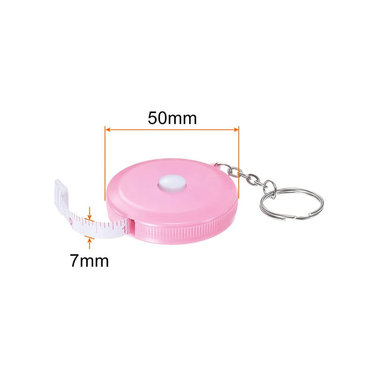 Measuring Tape 1.5M/60-inch Retractable Tailors Tape Measure Pocket Size  with Key Chain for Body, Fabric, Sewing and Crafts Measurements, Light Pink  