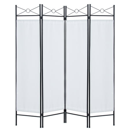 Best Choice Products 6ft 4-Panel Folding Privacy Screen Room Divider Decoration Accent for Bedroom, Living Room, Office w/ Steel Frame -