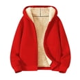 thumbnail image 6 of Busydd Plus Size Fleece Jacket Women Warm Cozy Solid Color Hooded Winter Jacket Trendy Casual Long Sleeve Zip up Jacket with Pockets 3XL, 6 of 9