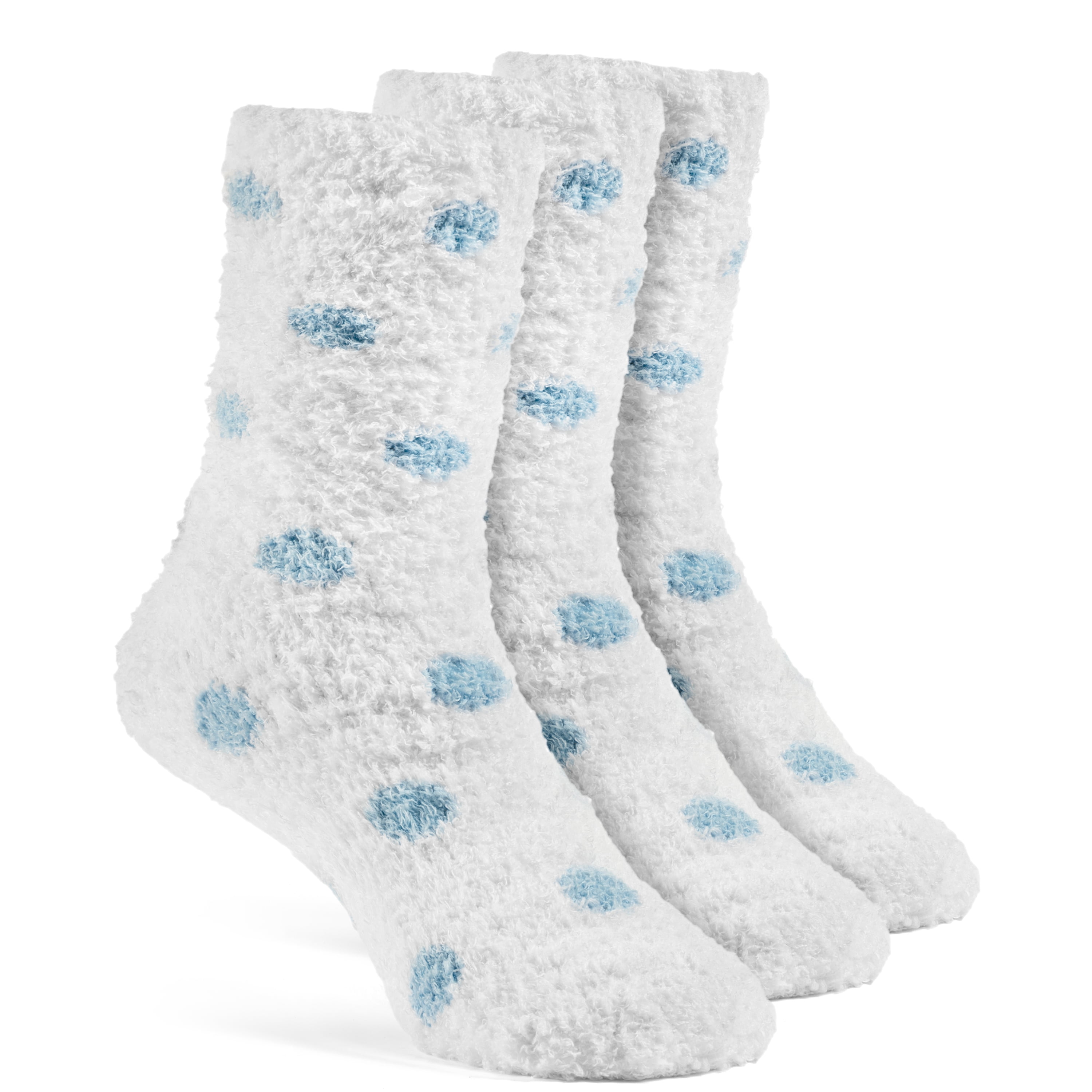 YolBer Girls' Dotted Fluffy Crew Fuzzy Socks 3 Pairs