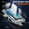 thumbnail image 5 of Magnetic for iPhone 15 Case with 2 Glass Screen Protectors, Compatible with Magsafe, Military-Grade Protection, Hard Protective Cover Shockproof Phone Case for iPhone 15, 6.1 inch, Black, 5 of 14