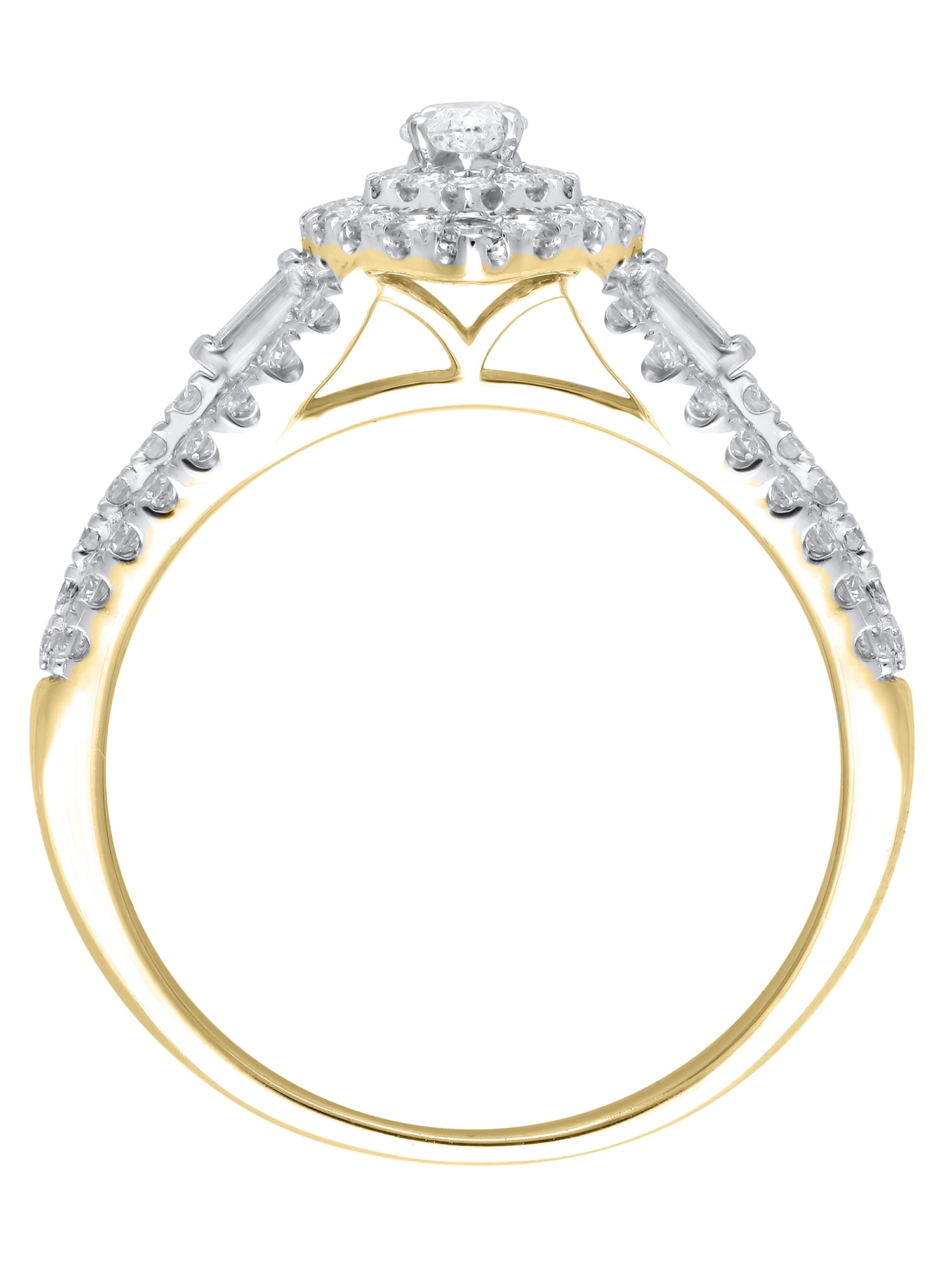 1 Carat T.W. (I2 clarity, H-I color) Brilliance Fine Jewelry Marquise cut Diamond Engagement Ring in 10kt Yellow Gold, Size 8