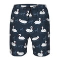 thumbnail image 3 of Cauagu Cartoon Swan Print Men's Swim Trunks,Hawaiian Bathing Suit Swimsuits Beach Shorts with Pockets for Men Quick Dry Swimming Board Shorts-Small, 3 of 6