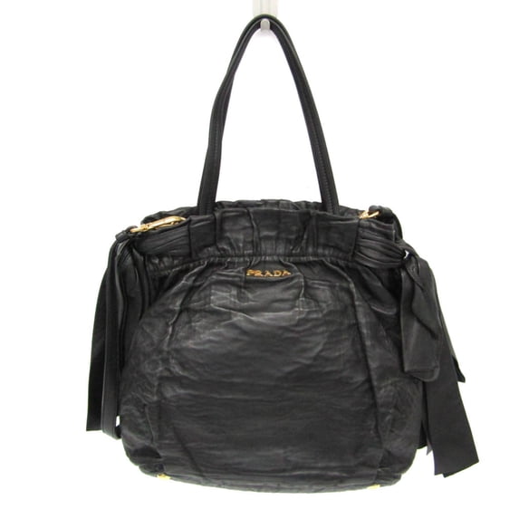 Pre-Owned Prada Side Bow BN1760 Women's Nappa Leather Handbag,Shoulder Bag Black,Nero