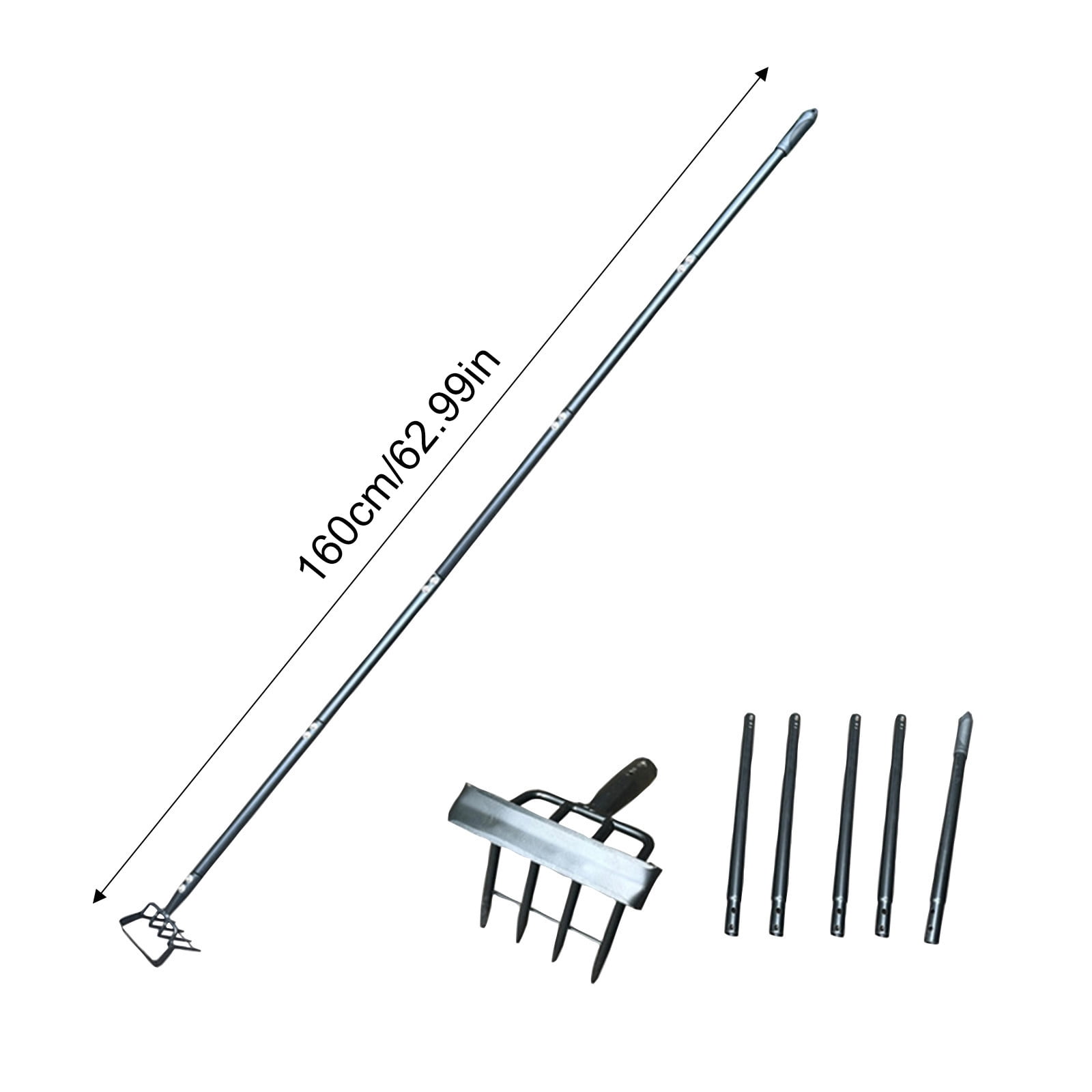 2-in-1 Garden Hoe Tool with Cultivator and Extended Handle, Sharp Push-Pull Hoe with Scraping Rake for Weeding, Heavy Duty Garden Tools for Soil Loosening and Yard Work