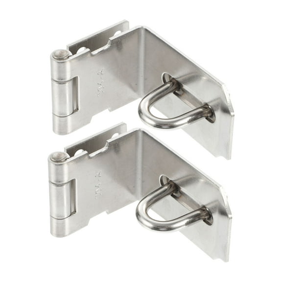 2 Pcs Hasp Locks Door Lock Hinges Buckle Right Angle Lock 6.5X4.5CM Silver