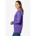 thumbnail image 3 of Woman Within Plus Size Perfect Printed Long-Sleeve V-Neck Tee, 3 of 5