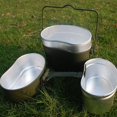 thumbnail image 4 of Germany Military Green 3pcs In 1 Camping Cookware Cook Set Hiking Survival Lunch Boxes Pot/Bowl, 4 of 6
