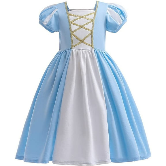 Girls Cinderella Princess Dress Halloween Cosplay Christmas Birthday Party Cotton Outfit