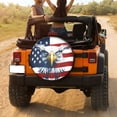 thumbnail image 3 of KAKALAD American Flag Eagle 01 Spare Tire Cover Universal Vehicle Accessories Buckle Car Tools 14”in, 3 of 6