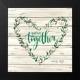 thumbnail image 2 of Jacobs, Cindy 12x12 Black Modern Framed Museum Art Print Titled - Gather Together Heart Wreath, 2 of 5