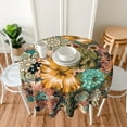thumbnail image 2 of Boho Flower Tablecloth Round 60 Inch Colorful Mexican Mandala Bohemian Floral Circle Decorative Table Cloth Cover Waterproof Wrinkle-Free for Kitchen Dining Room Indoor Outdoor Farmhouse Party, 2 of 6