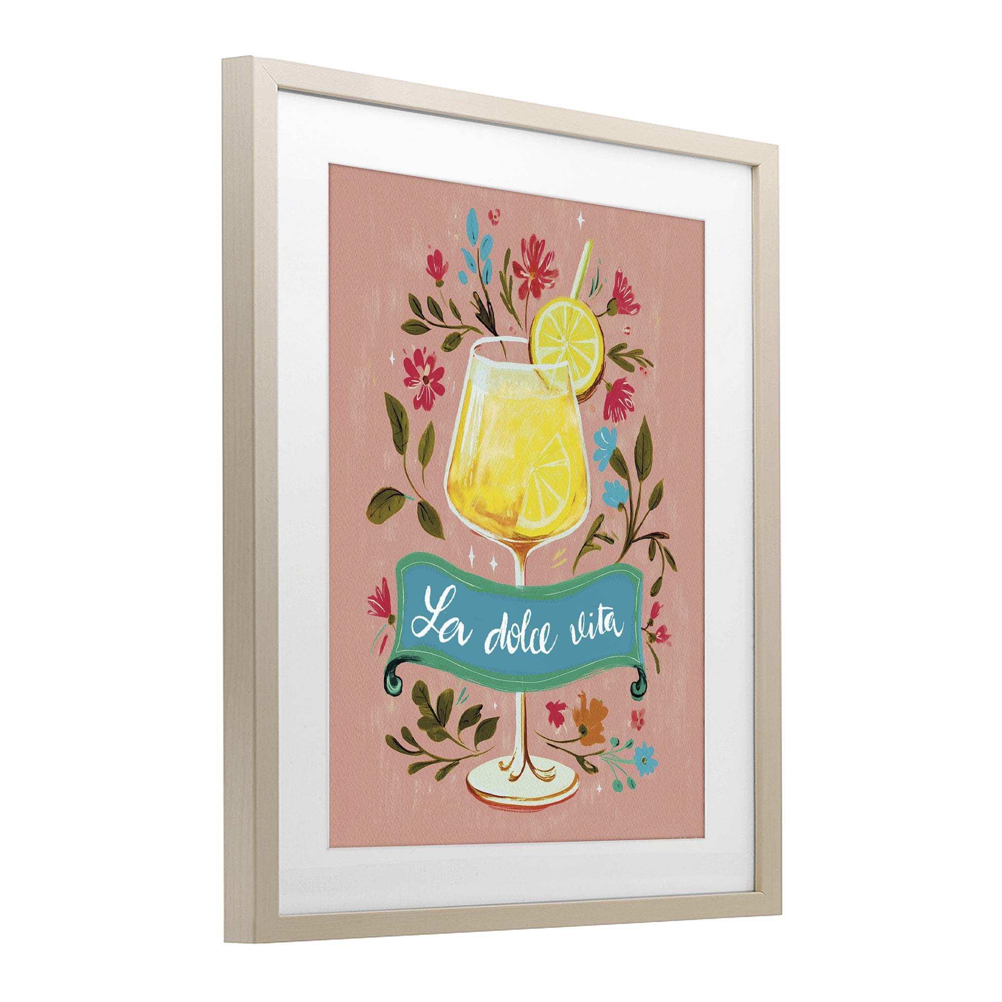 Stupell Industries Lemon Cocktail Sweet Life Birch Framed Print Under Glass, design by Yen