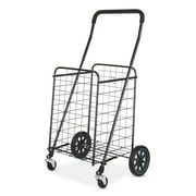 Mainstays Adjustable Steel Rolling Cart Black Assembled Length 21.5 x Assembled Width 19.5 x Assembled Height 38.4