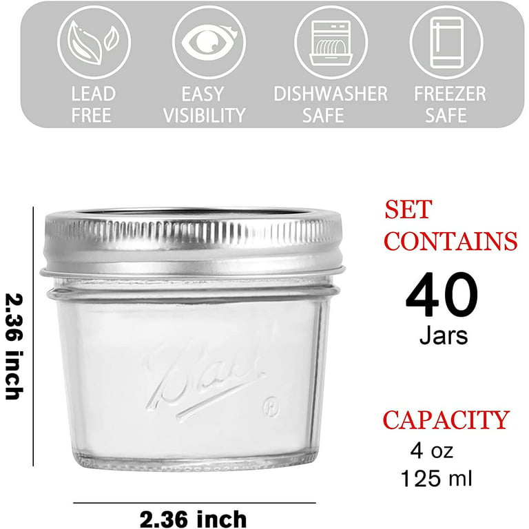 4 oz Small Mason Jars with Handles - Mini Mugs with 48-400 Finish