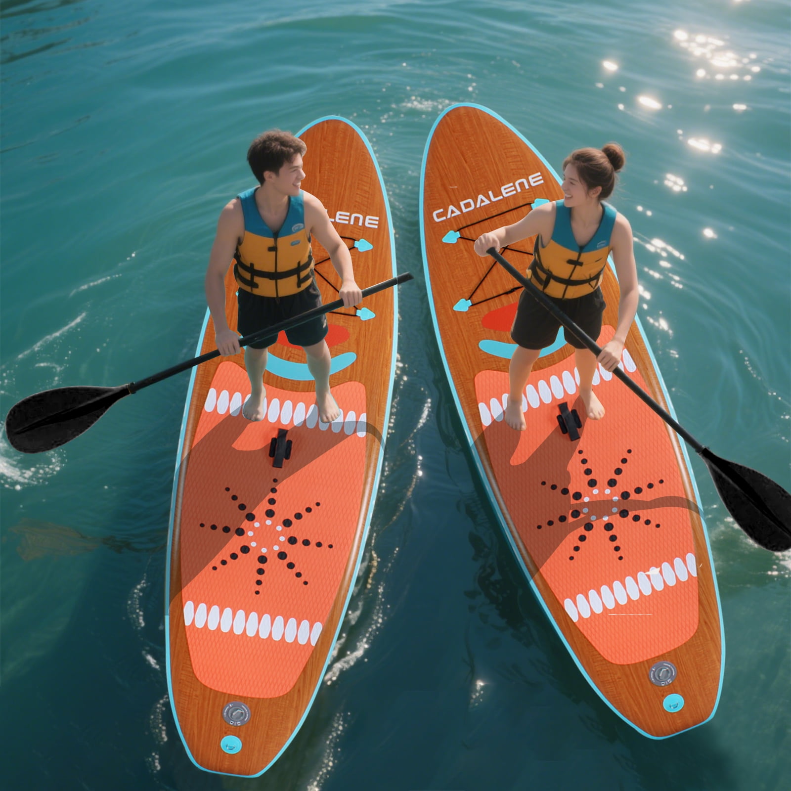HHSJZWCY 10'Inflatable Stand up Paddle Board for Adults Youth, Lightweight & Portable SUP with Premium Accessories, Yoga, Fishing & Touring