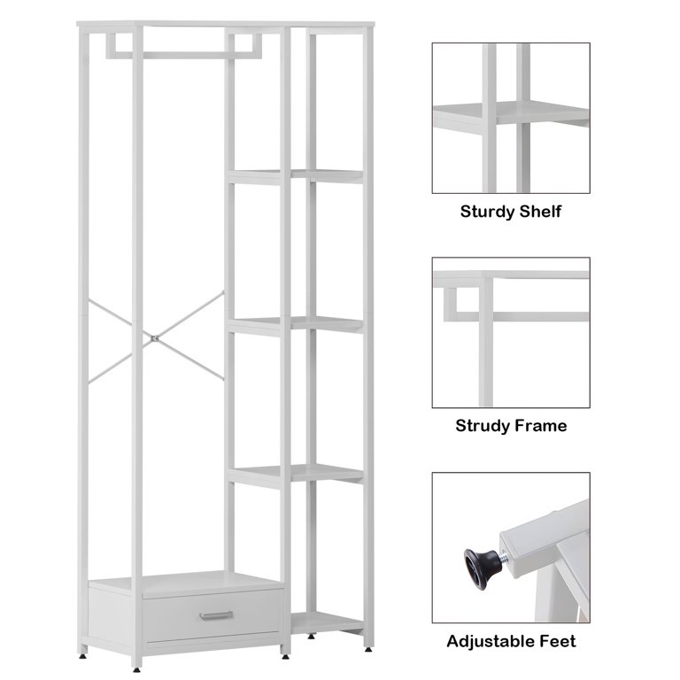 HOME CUBE 1 Pc Multipurpose Clothes Rack with Bottom Shelves