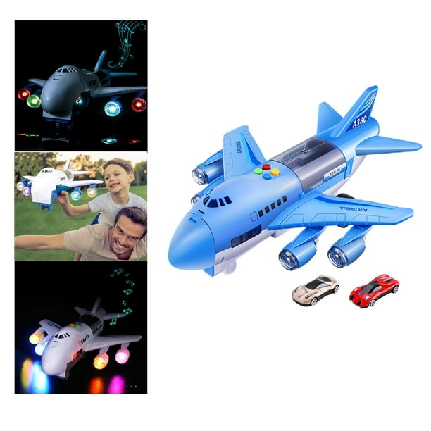 Avión De Juguete Baroni Toys Con Luces Y Sonidos – Modelo A380 Con Ruedas Giratorias, Ideal Para Niños De 3 A 7 Años (54x48x10 Cm)