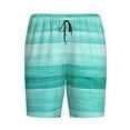 thumbnail image 3 of Picia Teal Turquoise Pajama Shorts for Men, Men's Pajama Bottoms, Sleepwear,Short Pajama Pants-, 3 of 9
