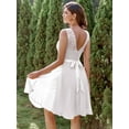 thumbnail image 3 of Dressystar Women Short Floral Lace Bridesmaid Dress Female Knee-Length Swing Party Dress, 3 of 10
