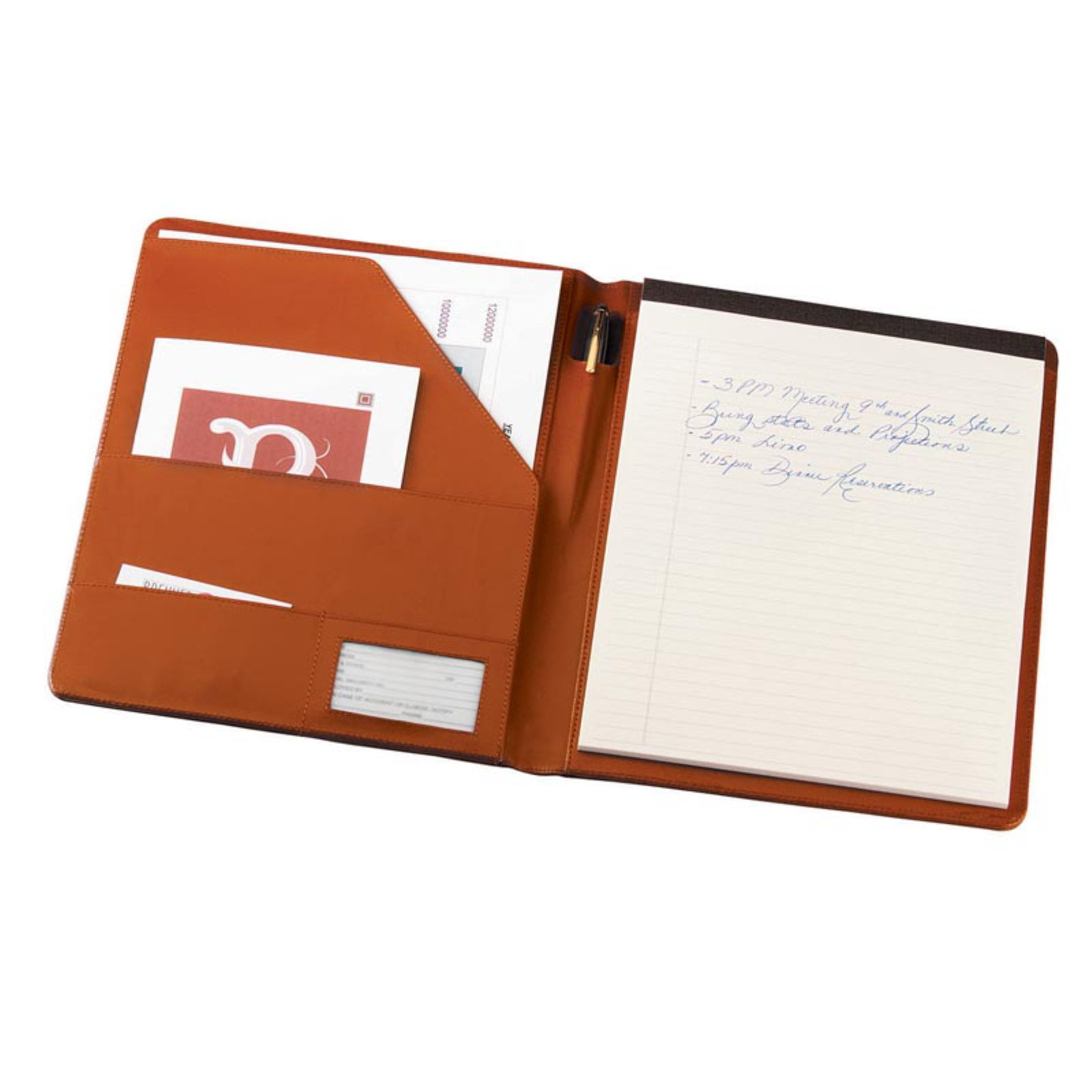 (4 pack) Royce Leather Aristo Genuine Leather Padfolio Red