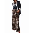 thumbnail image 2 of Women'S Cheetah Print Wide Leg Baggy Pants Y2k Side Loose Streetwear Trousers Brown &, 2 of 8