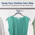 thumbnail image 6 of SereneLife 30-Piece Shirt Hangers, Premium Non-Slip Velvet Hangers Pack with 360° Swivel Hooks, Slim Space-Saving Design for Tops, Jackets, Blouses, & Strappy Dresses, Supports 8 lbs (Grey), 6 of 7