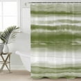 thumbnail image 4 of Shower Curtain, Vintage Sage Green Stripe Waterproof Shower Curtain Set with Hooks for Bathroom Showers,Stalls and Bathtubs,72x72In Watercolor Ombre Line, 4 of 9