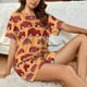 thumbnail image 4 of Balery Red Cars Conjunto de Pijama para Mujer con Estampado, Dos Piezas de Manga Corta y Shorts, Ropa de Dormir Suave con Cuello Redondo y Bolsillos-3X-Large, 4 of 6