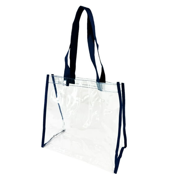 K-Cliffs 12" Stadium Security Approved Clear PVC Open Tote Transparent Bag, Unisex, 12"Lx12"Hx6"W