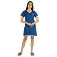 thumbnail image 2 of Inkmeso Solid Button Down Nightgown Sleepwear For Womens V- Neck Nightshirt Sleepdress, 2 of 7