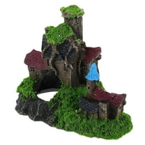 GAXIRE Black Resin Castle Aquarium Decoration for Fish Tank Landscaping, Fish Tank Ornament, 1 Piece