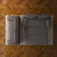 thumbnail image 2 of Tabaray 70.1" Futon Sofa Bed Queen Size, Pull Out Couch Bed, 3-in-1 Convertible Sleeper Sofa with 2 Soft Pillows, Modern Velvet Futon Couch for Living Room, Small Space, Apartment, Bedroom, Light Grey, 2 of 9
