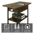 Noahas End Table with Charging Station, Flip Top Side Table with USB