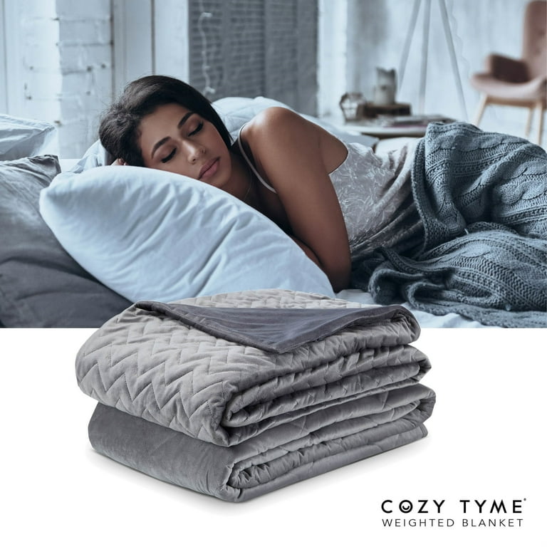 Cozy Tyme Davu Weighted Blanket 20 Pound Quilted Cover 60 x 80 Grey