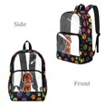 thumbnail image 2 of ZIATUBLES Clear Backpack Heavy Duty 17 Inch, Dachshund Colorful Paw Print Fabric & PVC Transparent Bookbag With Front & Side Pockets, Sturdy See Through Backpack for School Security, 2 of 7