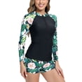 thumbnail image 7 of ibuvkizy Tankinis Swimsuits for Women Loose Modest Two Piece Bathing Suits Long Sleeve Diving Suit Siamese Sexy Summer Beach Surfing Zipper Swimwear Set Bikini Sets for Women's Plus Size, 7 of 7