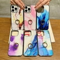 thumbnail image 3 of SaniMore for iPhone 14 Pro 6.1" 2022 Case with 360 Rotating Ring Bracket, Unique Fashion Marble Print Pattern Soft TPU Slim Fit Protective Shockproof Stylish Girly Stand Phone Case, Darkblue, 3 of 6