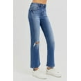 thumbnail image 3 of RISEN Full Size Distressed High Rise Crop Flare Jeans for Women, 3 of 6