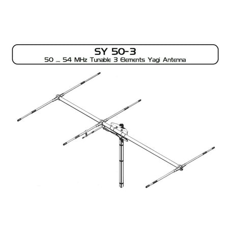 Sirio 50-54Mhz SY 50-3 6 meter Tunable 3 elements Yagi (Best 10 Meter Mobile Antenna)
