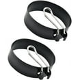 thumbnail image 1 of 2pcs Silicone Sandwich Form Breakfast Mould Round Non-sticky Steel Diy Cooking Fired Tools Pancake Kitchen Stick for Egg Maker Fried Ring Rings Non Frying .cm Tool Stainless Black, 1 of 5