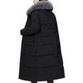 thumbnail image 5 of Gamivast Long Puffer Jacket for Women Faux Fur Collar Long Sleeve Quilted Outerwear with Pockets Oversized Casual Full Zip Warm Coats with Waist Belt Thermal Winter Clothes 2025, 5 of 5
